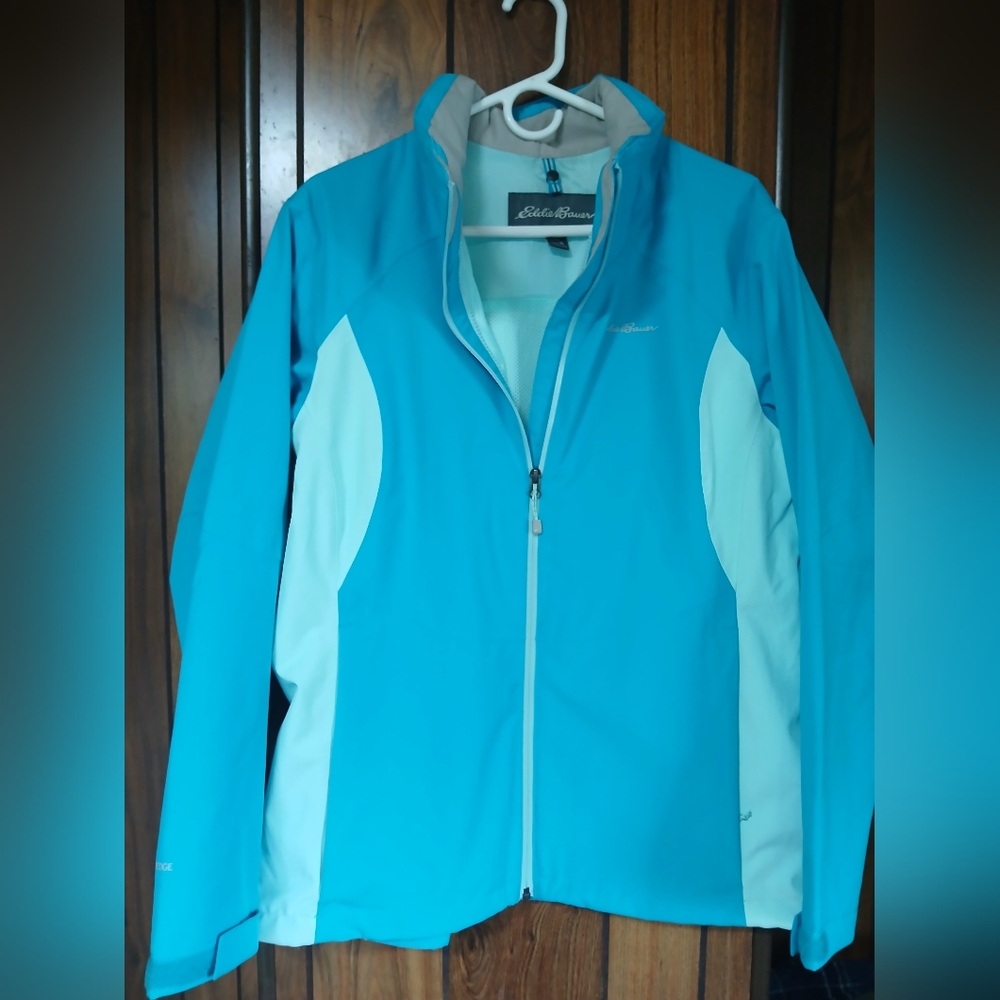 Eddie Bauer Weather Edge Plus Women's Aqua and White Ski Jacket